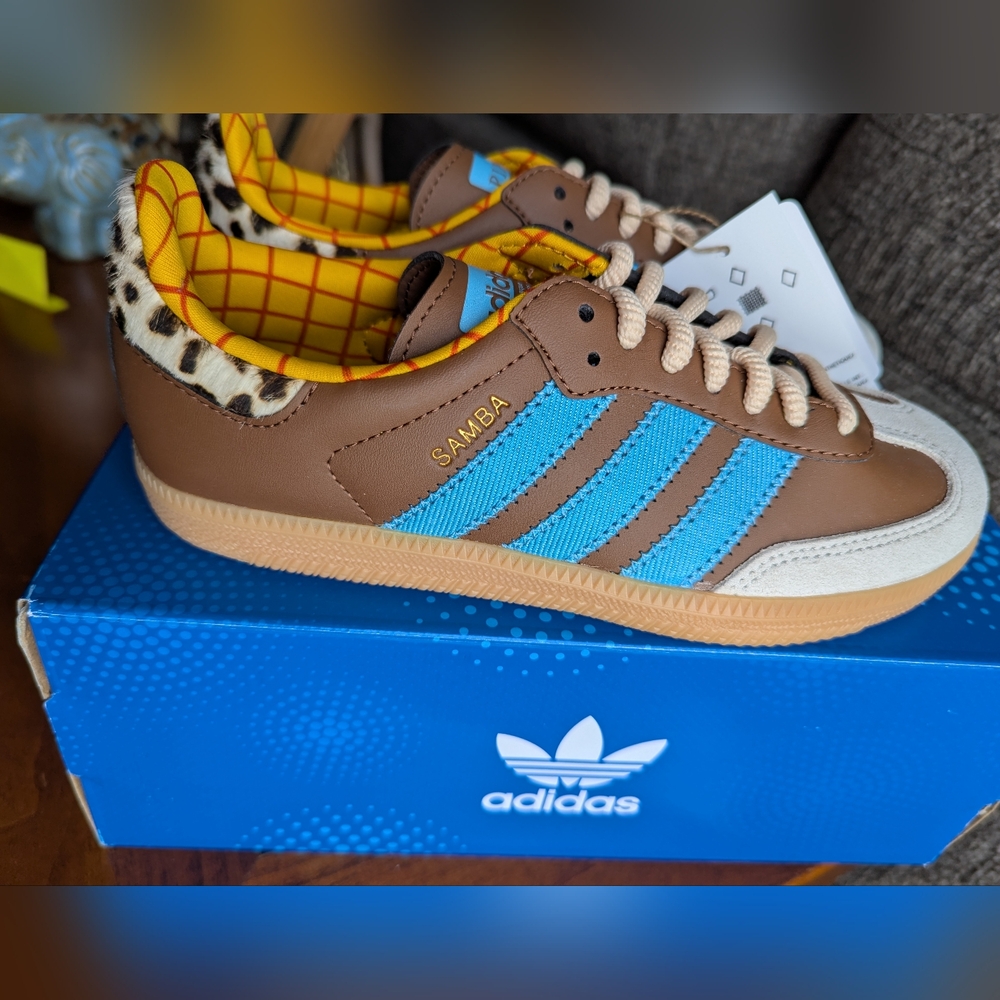 Adidas Samba Brown and Blue Sneakers